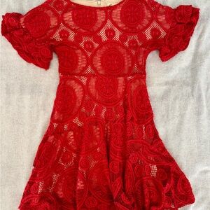 Joyfolie Red Lace Kids Formal Dress